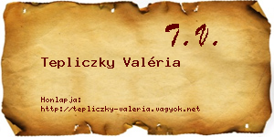 Tepliczky Valéria névjegykártya
